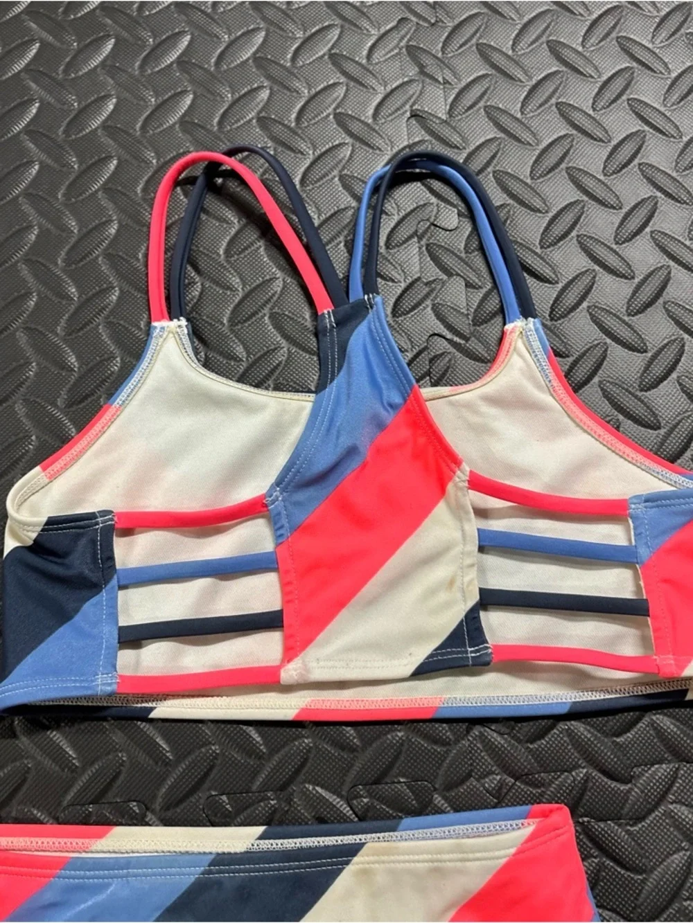 Art Class Girls Bikini Set L 10/12 Striped Colorblock Swim Two Piece